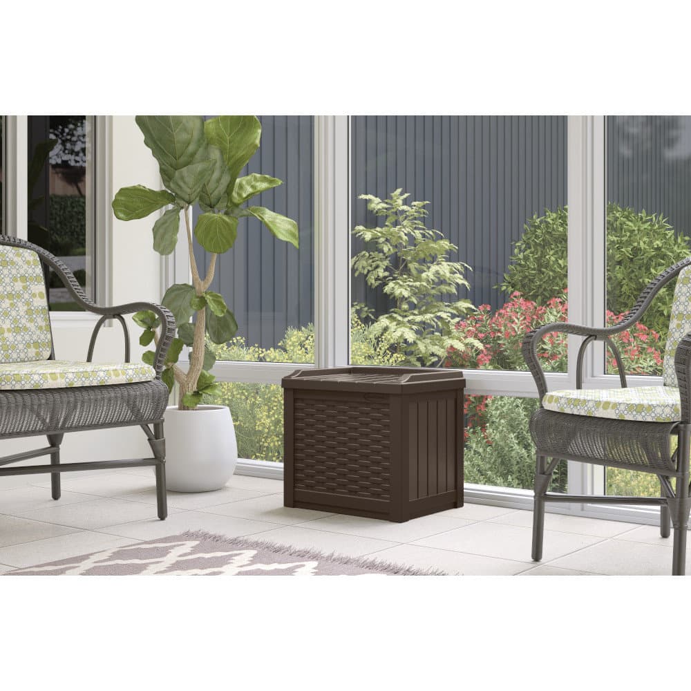 Suncast Wicker Storage Seat SUNCAST Resin Storage Deck Box | Home
