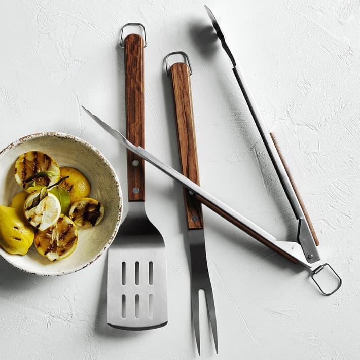 Williams Sonoma Rosewood BBQ Tool Set | Grill Tools | Williams Sonoma