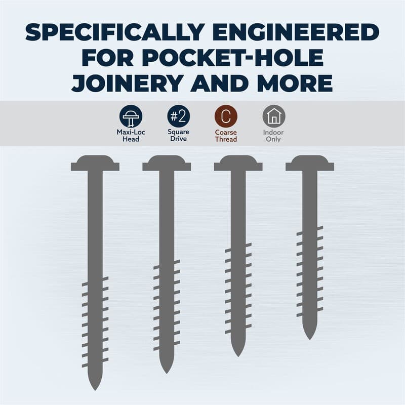 ตะปูเกลียวยึดไม้ KREG Zinc Pocket-Hole Screws 64mm / 2.5 นิ้ว จำนวน 50 ...