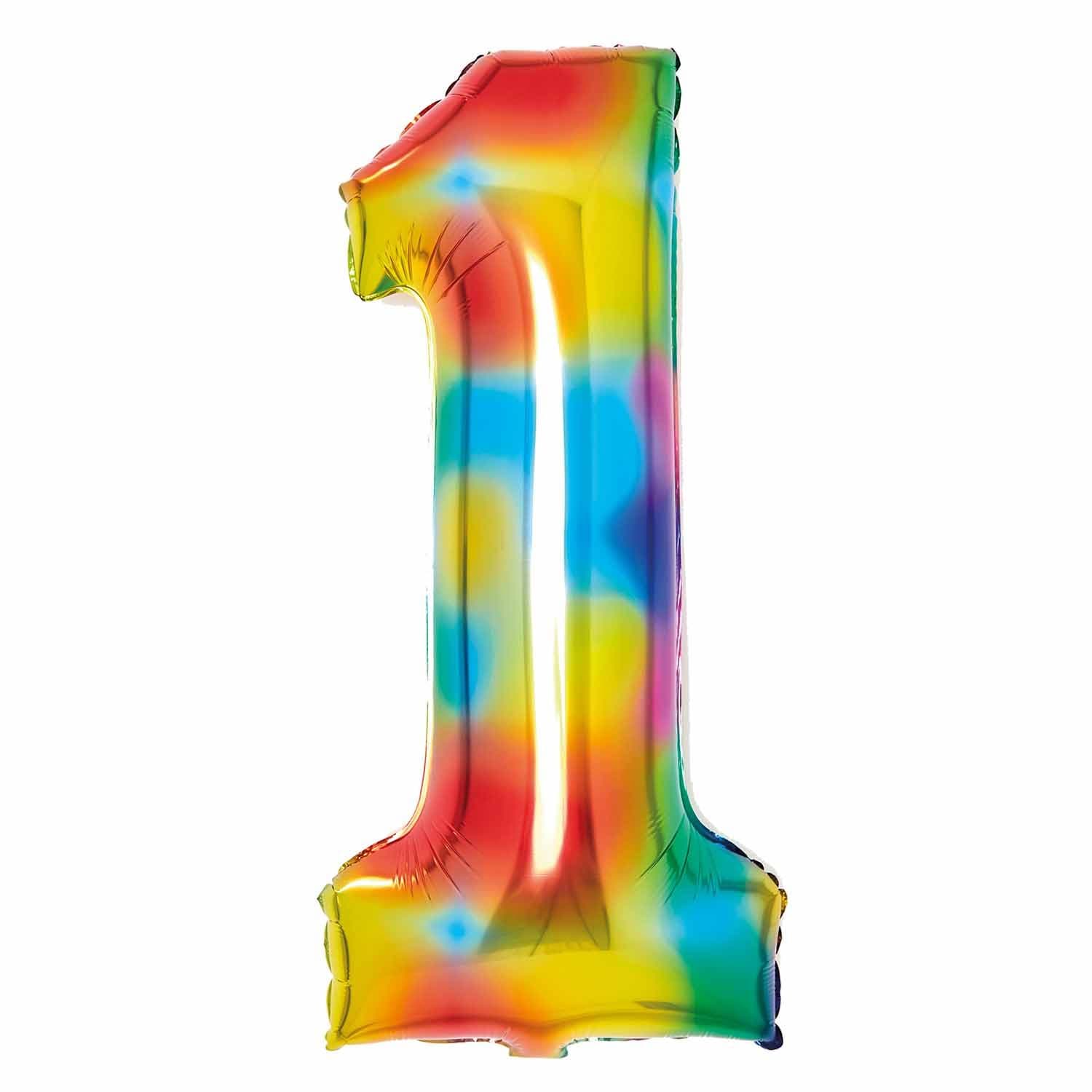 Buy Amscan 34 inch Rainbow Foil Number Balloons | Balloons4u