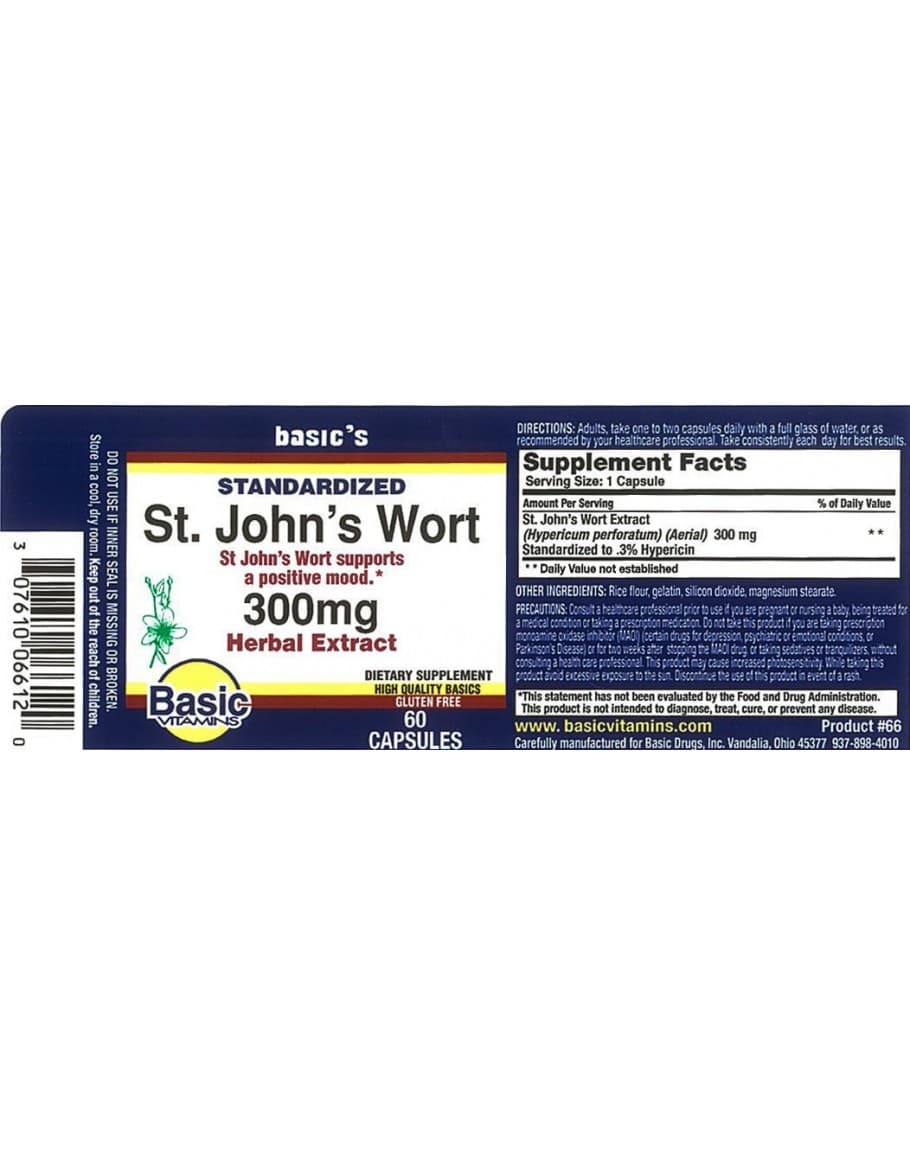 ST. JOHN'S WORT 300mg. Capsules