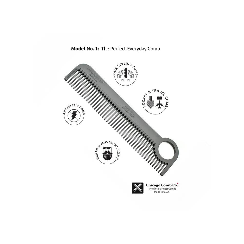 Chicago Comb Model No. 1 Carbon Fiber Comb