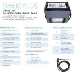E8500 Plus Portable Industrial Combustion Gas & Emissions Analyzer ...