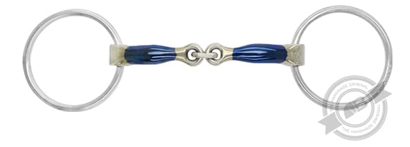 Bombers Blue Loose Ring French Link Snaffle