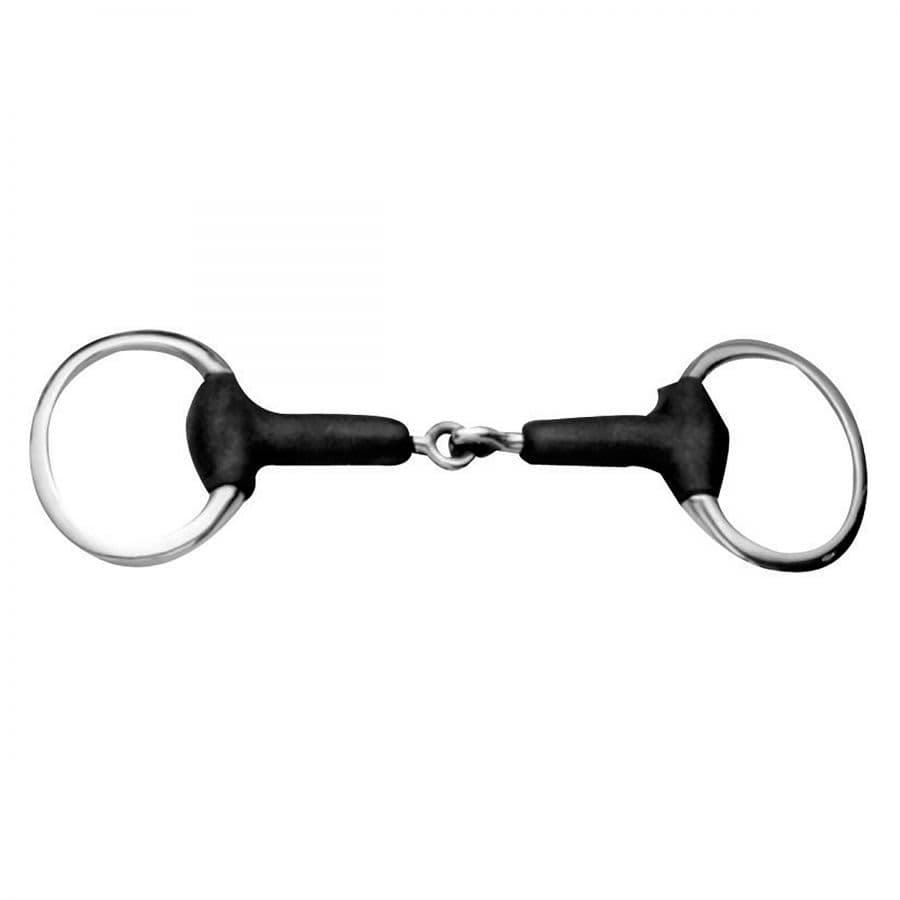 Shires Rubber Mullen Mouth Eggbutt Snaffle