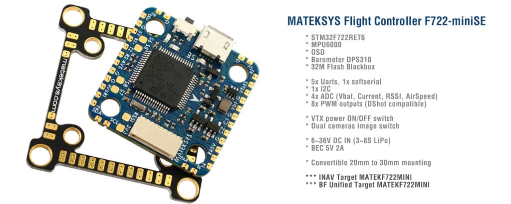 MATEK FLIGHT CONTROLLER F722-MINI(SE) – Boulder MultiRotor LLC