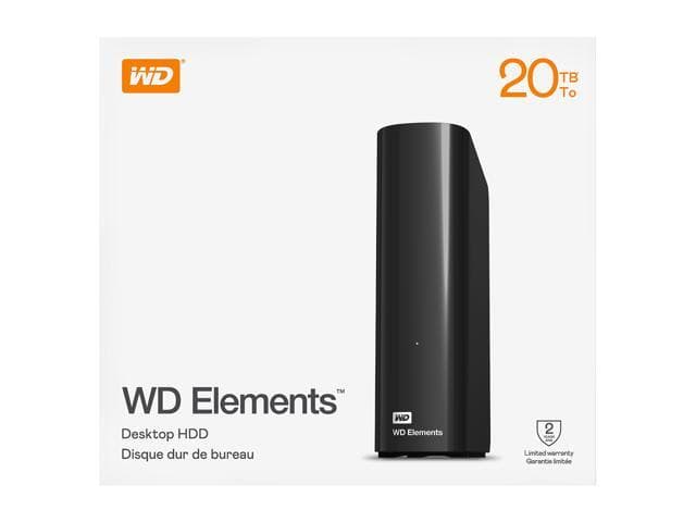 WD Elements 20TB USB 3.0 Desktop External Hard Drive Black - Newegg.com