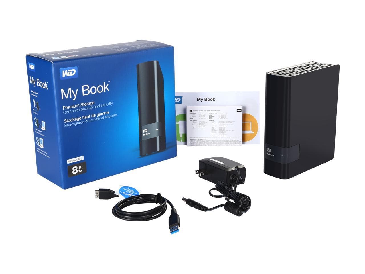 WD 8TB My Book Desktop External Hard Drive - USB 3.0 - WDBFJK0080HBK ...