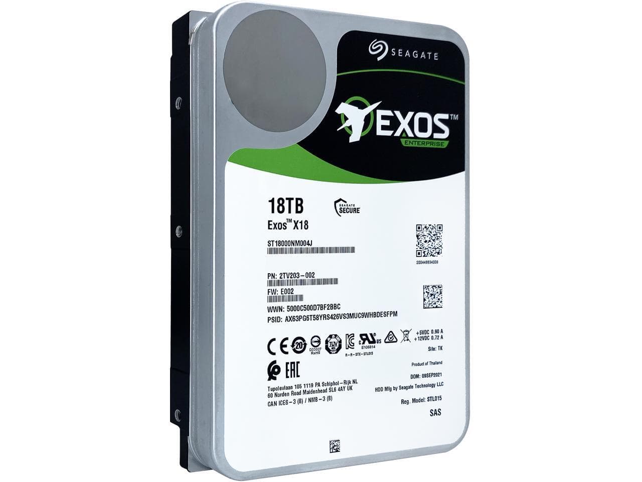 Seagate 18TB Exos X18 7200 RPM SAS 12Gb/s 512e/4Kn 256MB Cache 3.5-Inch ...