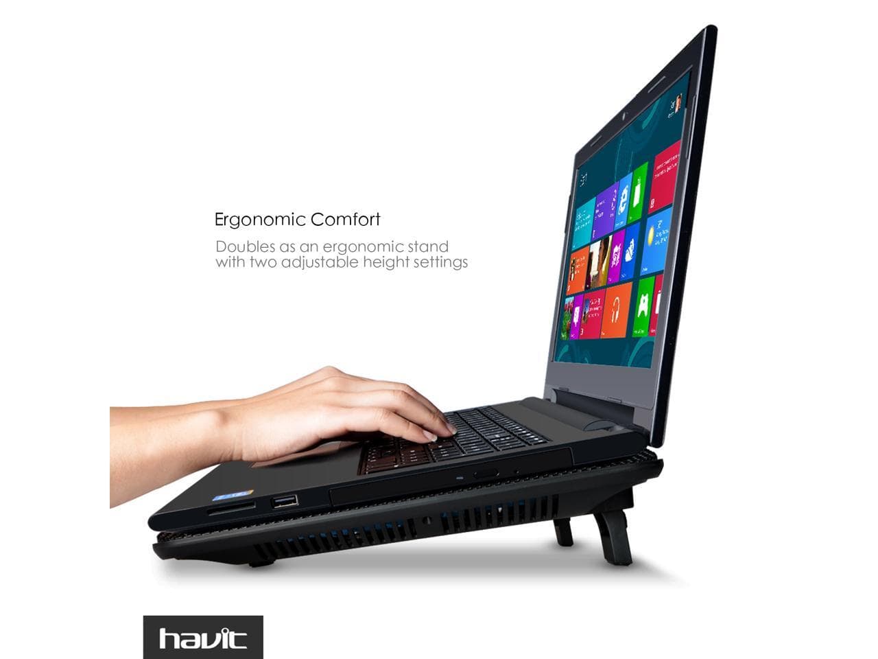 HAVIT HV-F2056 15.6"-17" Laptop Cooler Cooling Pad - Ultra Slim ...