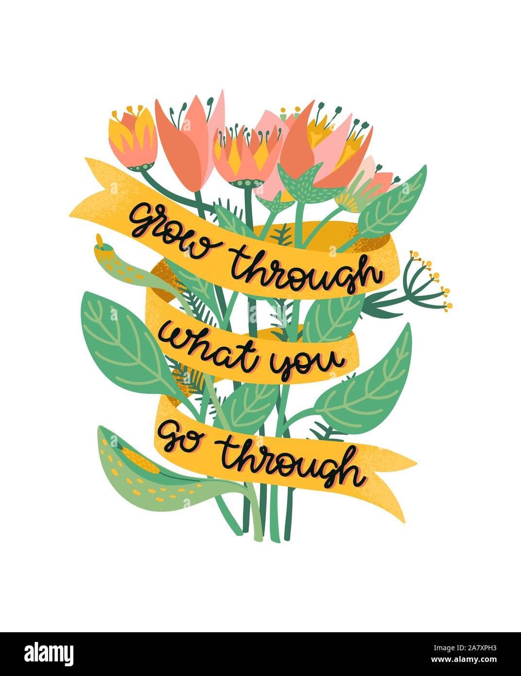 Grow through what you go through. Supportive motivational quote ...