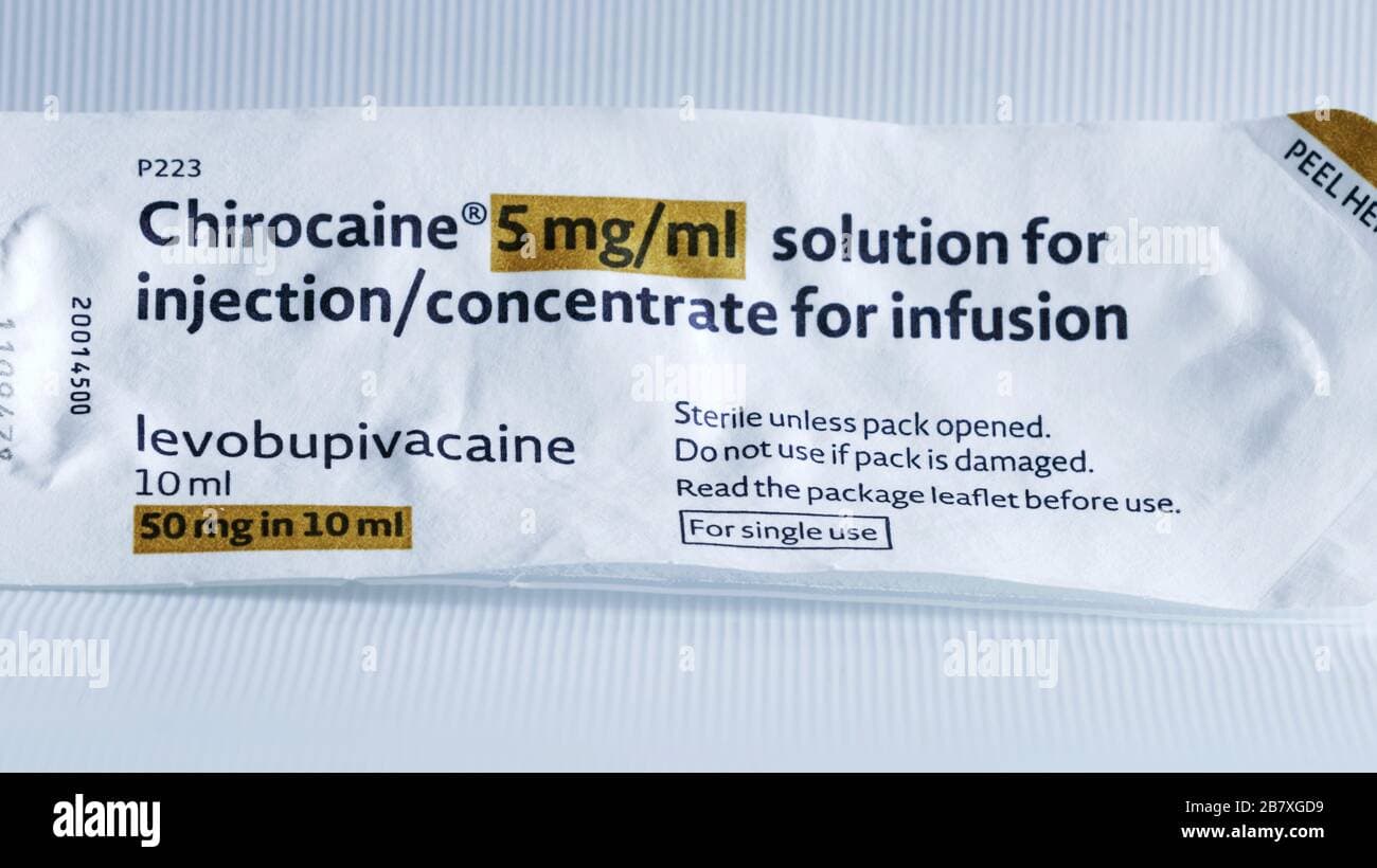 Chirocaine (levobupivacaine) 5mg/ml (10 ml) local anaesthetic solution ...