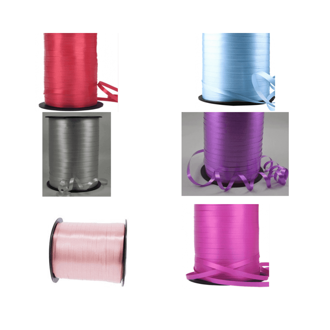 5mm Coloured Polypropylene Curling Ribbon x 500 Metre Rolls - Cardboard ...