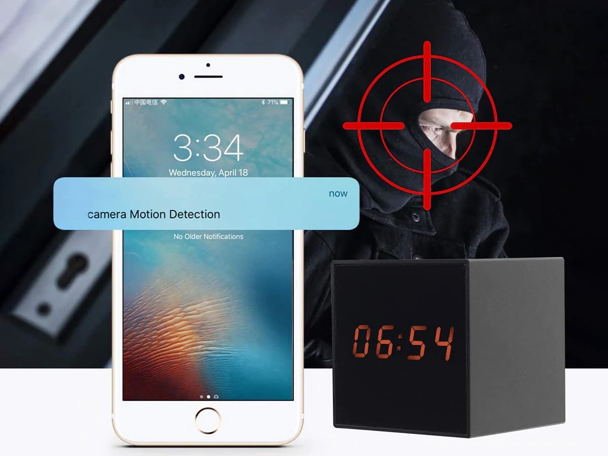 Lizvie Hidden Spy WiFi Camera with Alarm Clock - 1080p