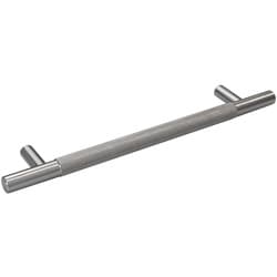 Eclipse Knurled T Bar Cabinet Handle Satin Nickel 160mm | Toolstation