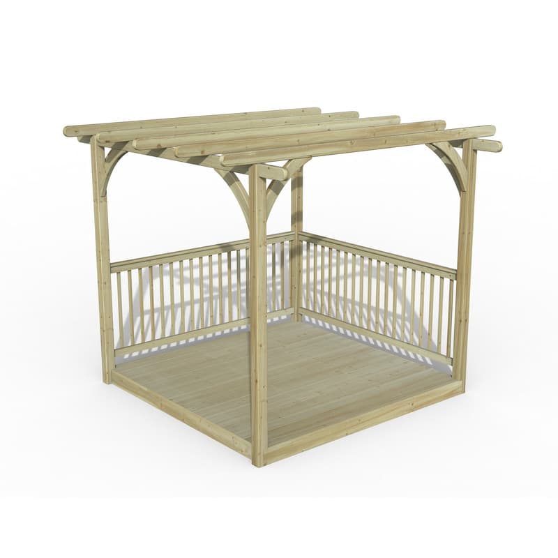 Forest Garden Ultima Pergola and Decking Kit 250cm(h) x 305cm(w) x ...