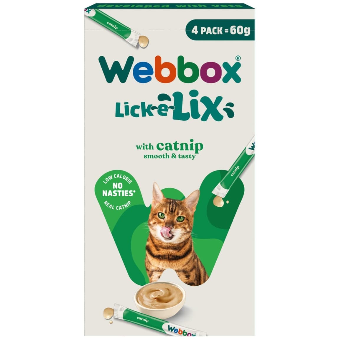 Webbox Lick-e-Lix Cat Treats 4pk - Catnip | Cat Treats | B&M