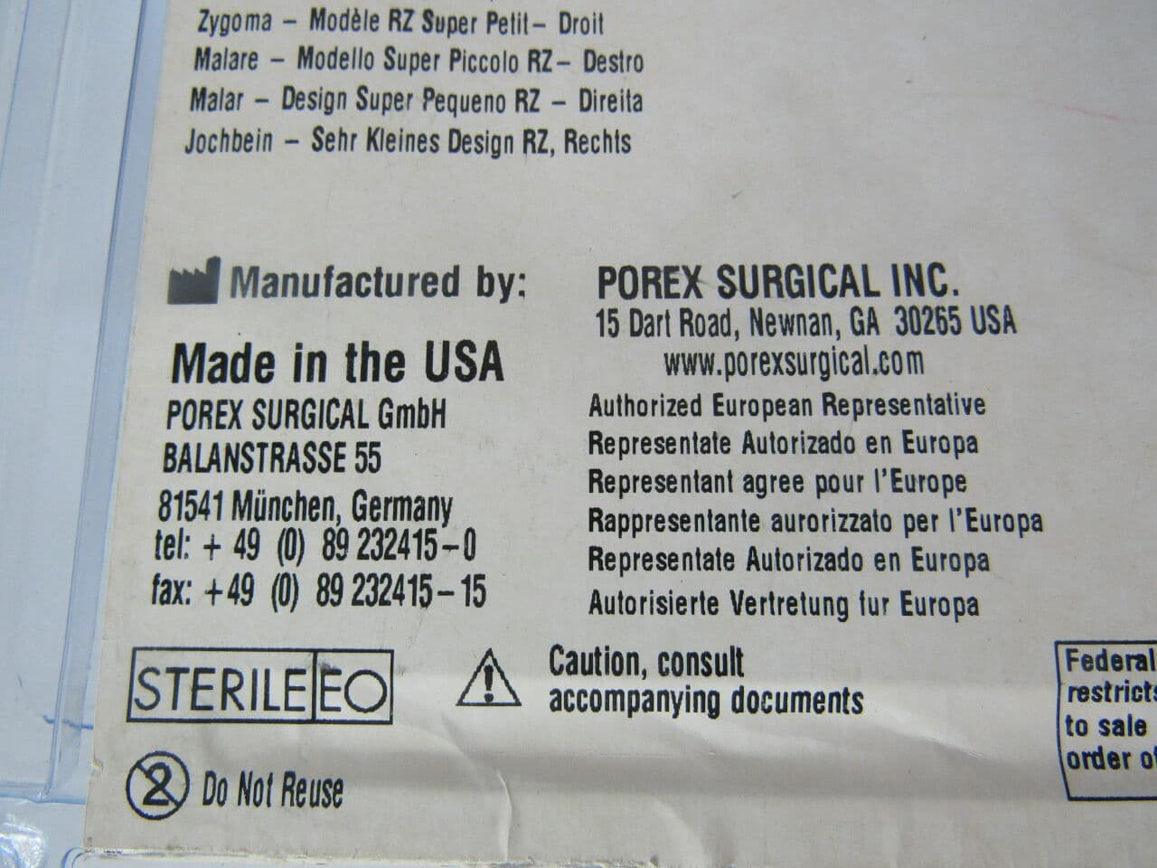 New POREX MEDPOR Surgical Implant Ref: 9502 Malar- Super Petite Design ...