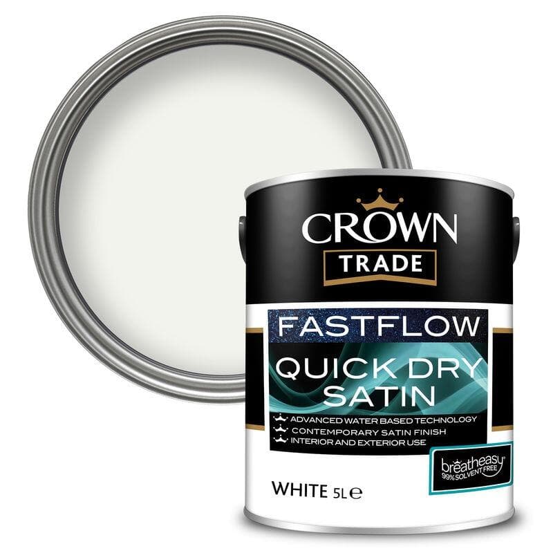 Crown Trade Fastflow Quick Dry Satin White