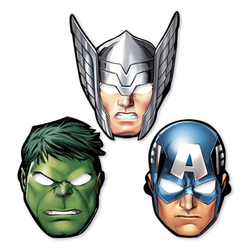 Avengers Paper Masks (pk8) by Amscan 360084 | Karnival Costumes