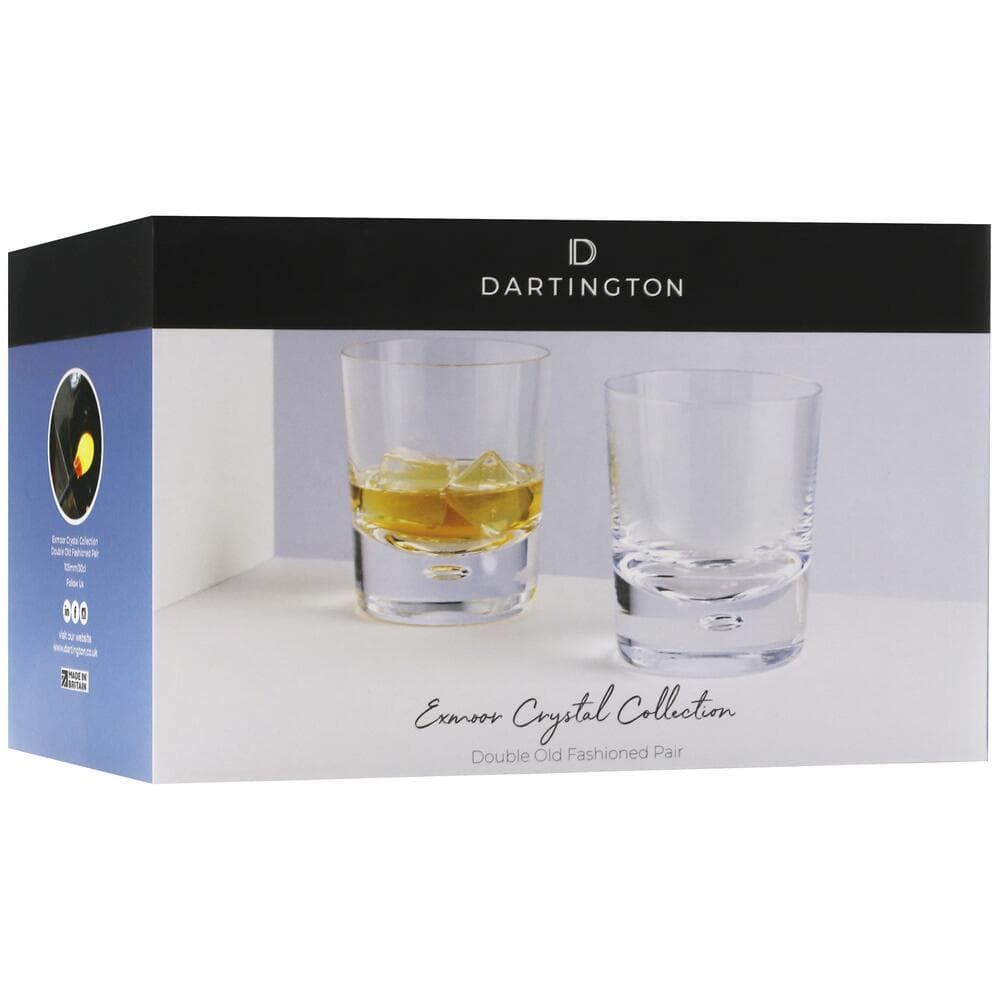 Dartington Crystal Exmoor Double Old Fashioned Tumbler Glasses Pair