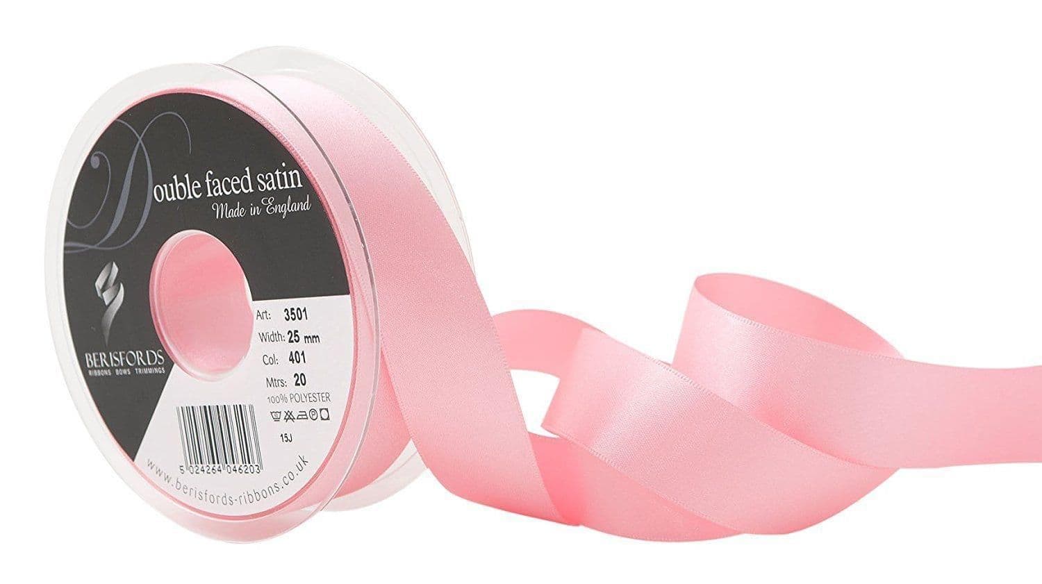 Berisfords 3501 Double Faced Satin Ribbon - Dark Rose (401)