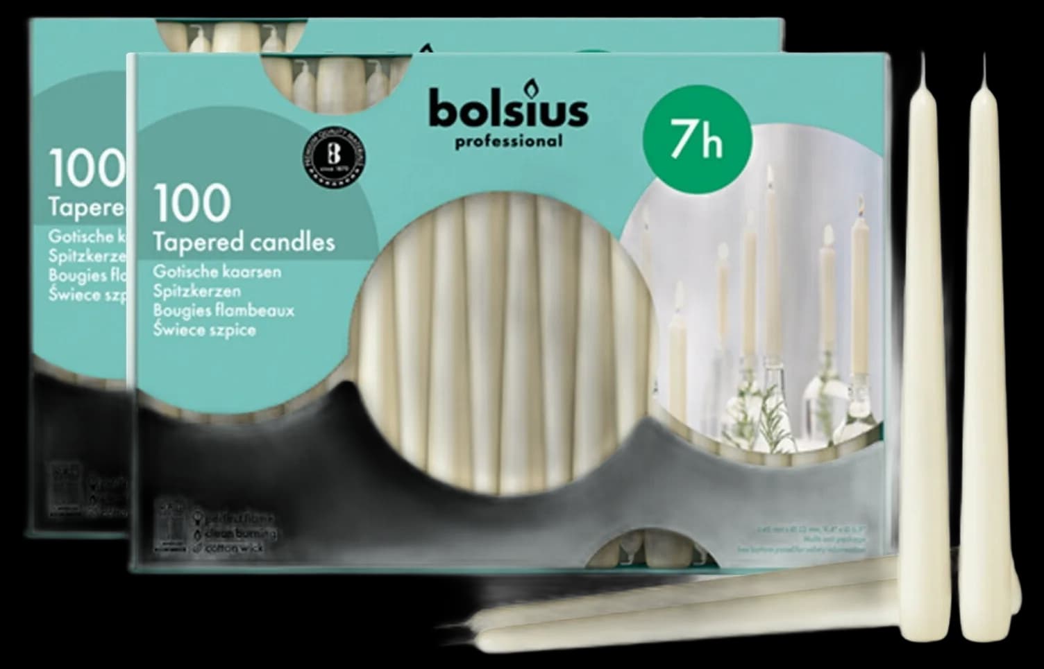 Bolsius Ivory Taper Candles 10 inch Tall | 200 Pack with 7 Hr Unscented ...