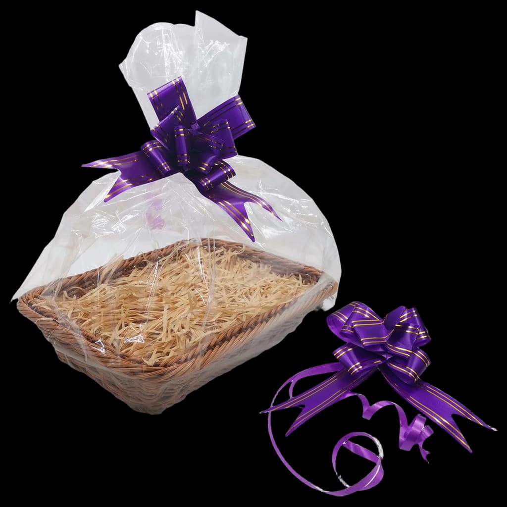 Hamper Baskets for Gifts, 1 Pack of Basket Kit with Purple Ribbons for ...
