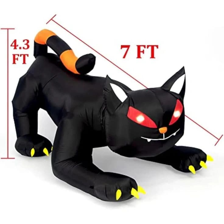 Christow 1.8m Inflatable Halloween Black Cat