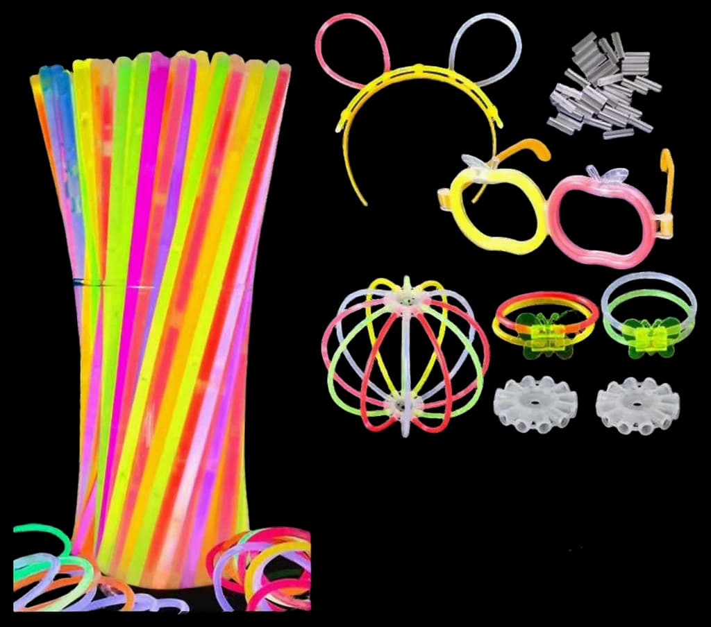 100 Glow Sticks Bulk Party Supplies Set Glow in The Dark Party Light Up ...