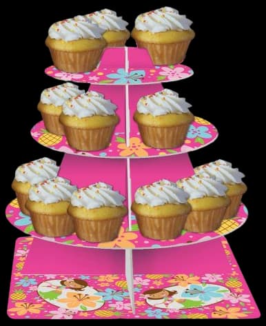 Creative Converting Pink Luau Fun Tiered Cupcake Stand