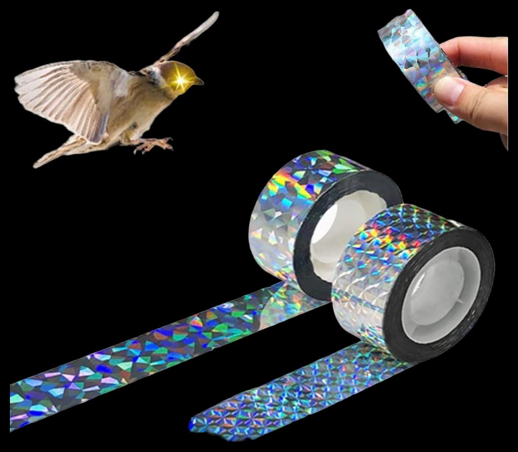 2 Pcs Bird Repellent Scare Ribbon Tape Bird Scare Tape Ribbon Flash ...