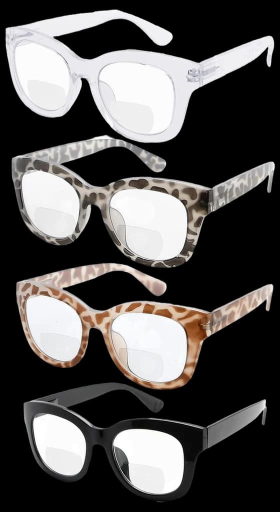 Amazon.com: Eyekepper 4-Pack Large Frame Bifocal Reading Glasses Women ...