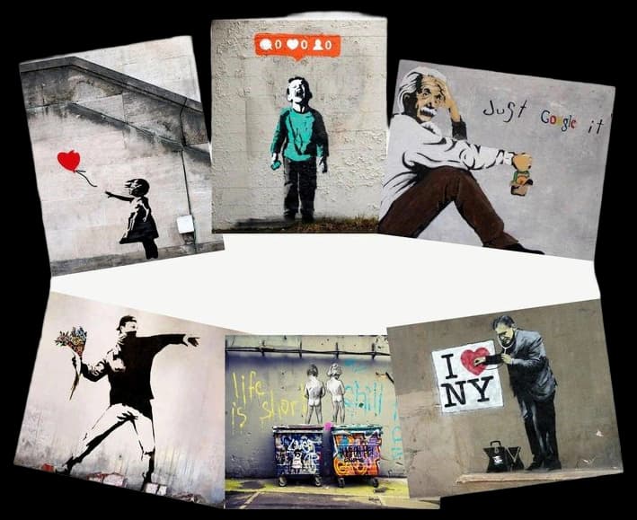 Banksy Framed Art street art collection Set of 6 Photo frames, 16x20x ...