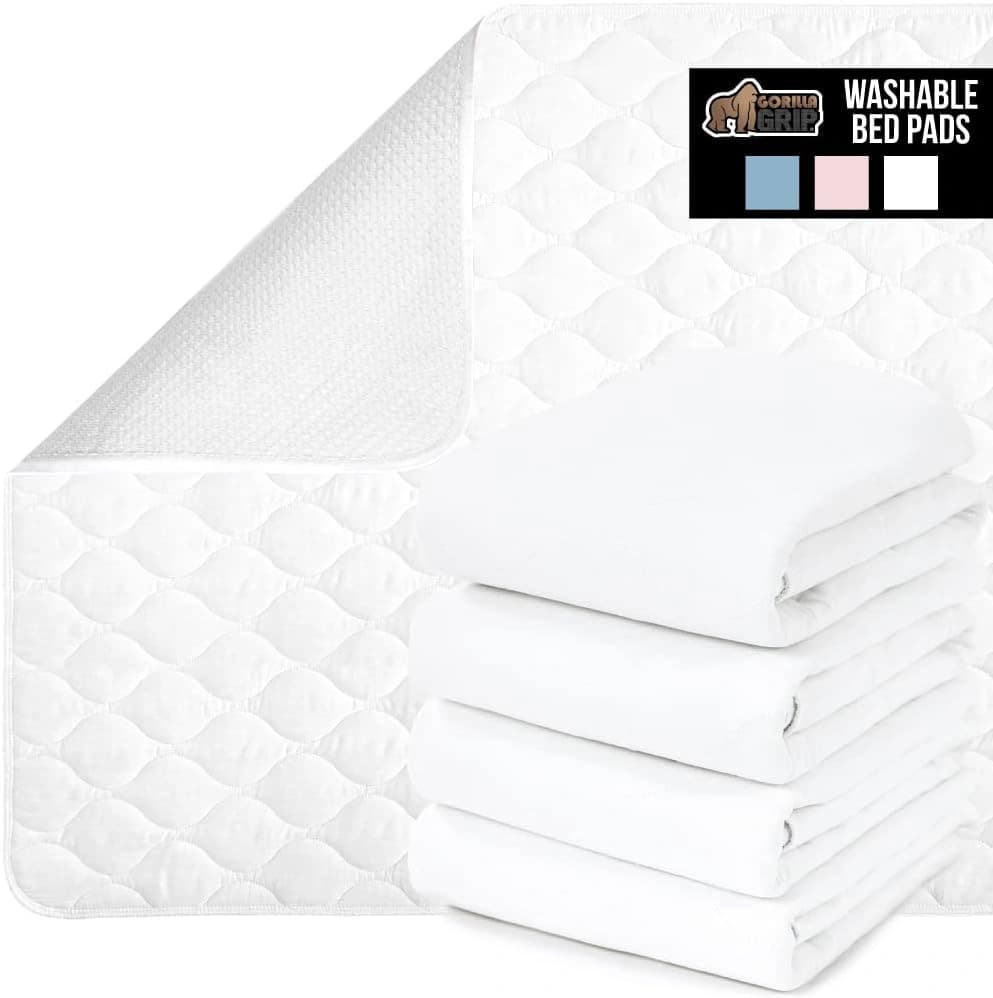 Gorilla Grip Washable Bed Pads for Incontinence, Leak Proof Slip ...