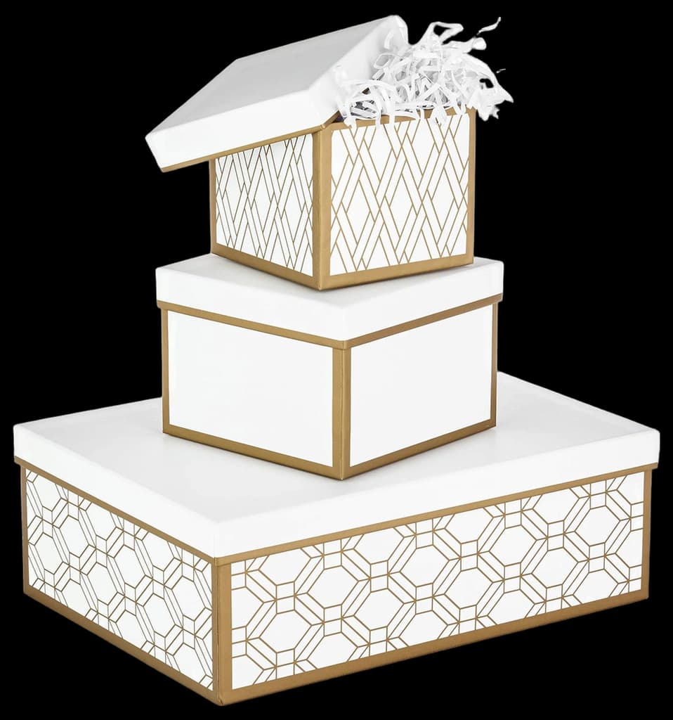 Amazon.com: Hallmark Nested Gift Boxes with Lids and Fill (Set of 3 ...