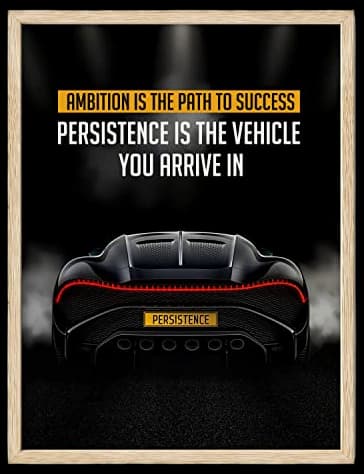 Haus and Hues Motivational Quotes Wall Art - Perseverance Quotes, Inspirational Wall Art For Office, Workplace Motivational Posters, Office Quotes Poster, Dope Art Poster (12x16, Beige Framed)