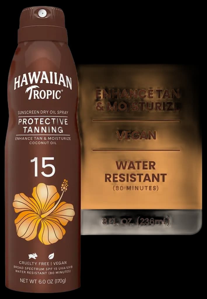 Hawaiian Tropic Protective Tanning Oil Spray Sunscreen SPF 15, 8oz HSA ...
