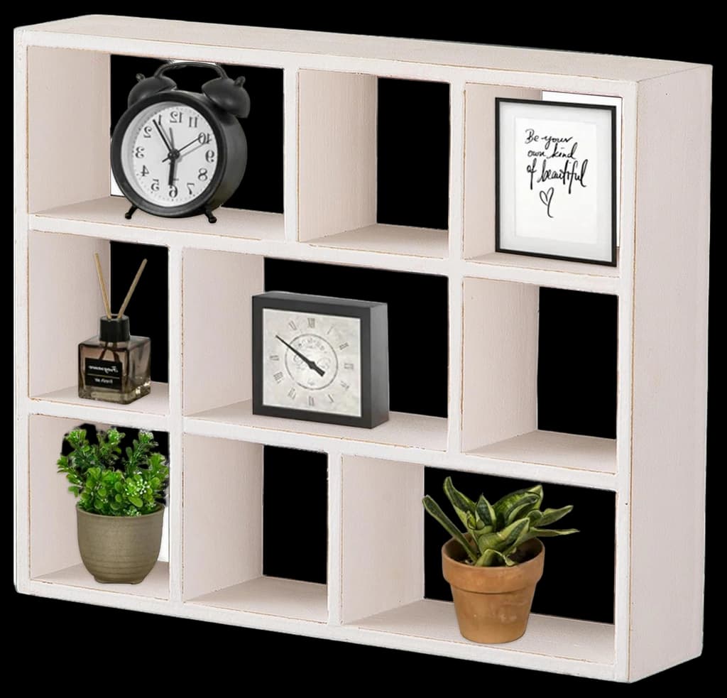 Amazon.com: SOFE Wood White Shadow Box Frame with Shelves, 3 Tier Wall ...