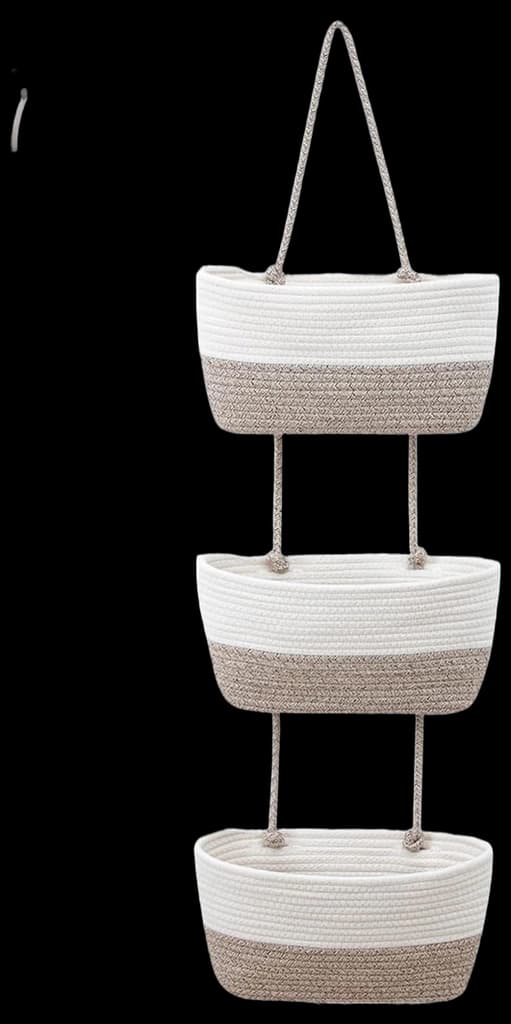 Belle Vous 3-Tier Wall Hanging Storage Basket Set - Over The Door/Wall ...
