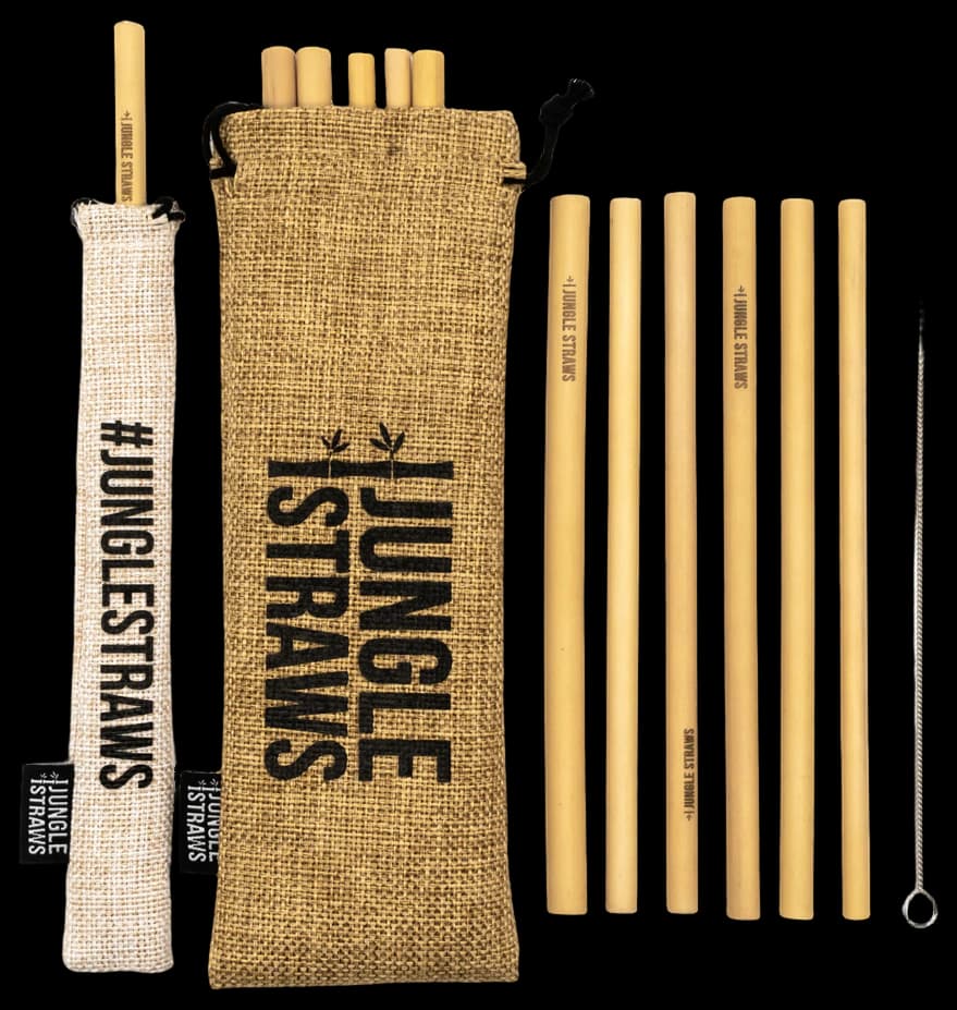 Jungle Straws Bamboo Straws 12 Pack