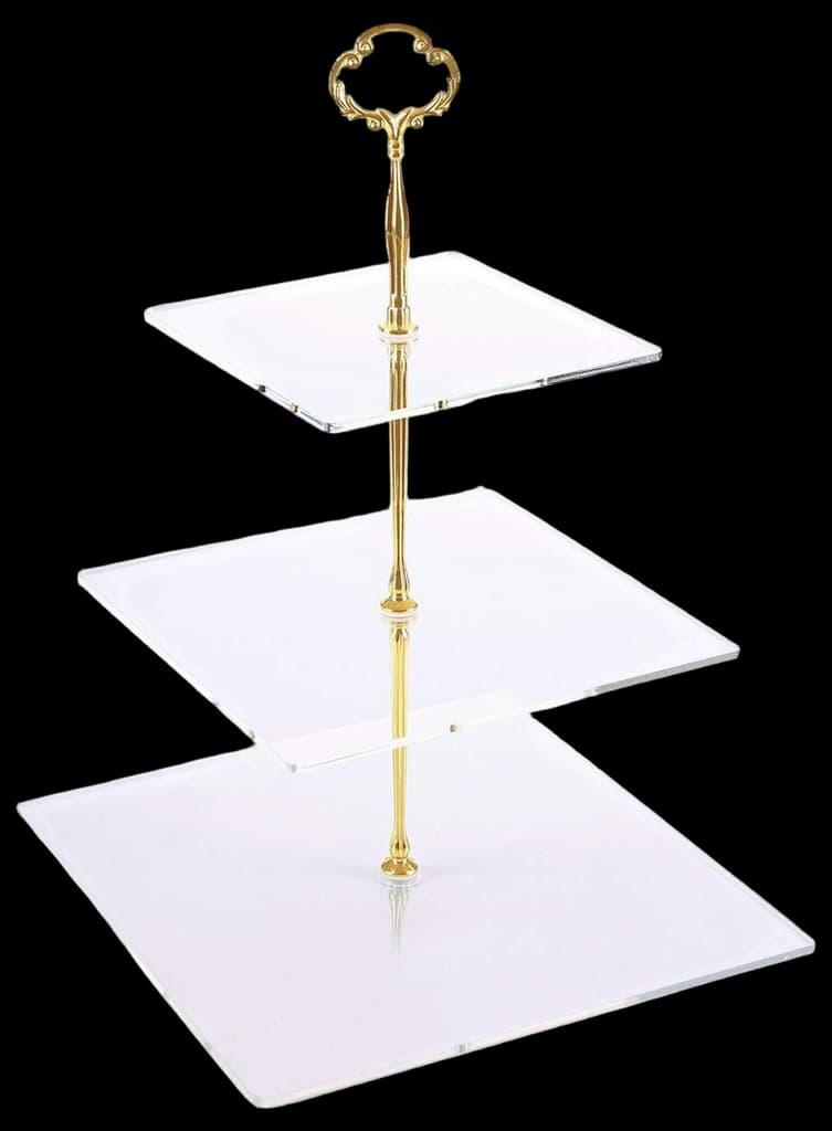Amazon.com: Jusalpha 3 Tier Acrylic Square Cupcake Stand, Dessert ...