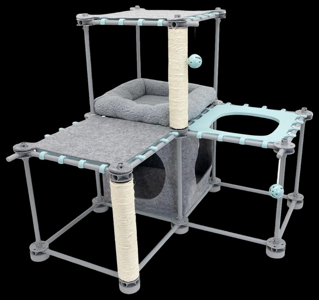 Kitty City Claw Indoor Mega Kit Cat Furniture, Corrugate Cat Scratcher ...
