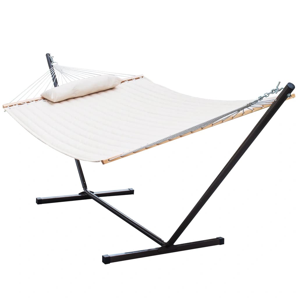 Lazy Daze Double Quilted Fabric Hammock with Stand