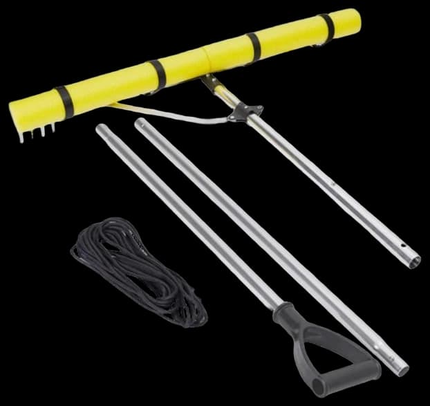 Bully Tools 92309 12-Gauge 16-Inch Bow Rake with Fiberglass Handle and 16 Steel Tines, 58-Inch