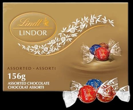Lindt LINDOR Assorted Milk and Dark Chocolate Truffles, 156-Gram Box