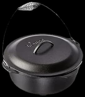 Lodge 8.52 litre / 9 quart Pre-Seasoned Cast Iron Dutch Oven/Casserole ...