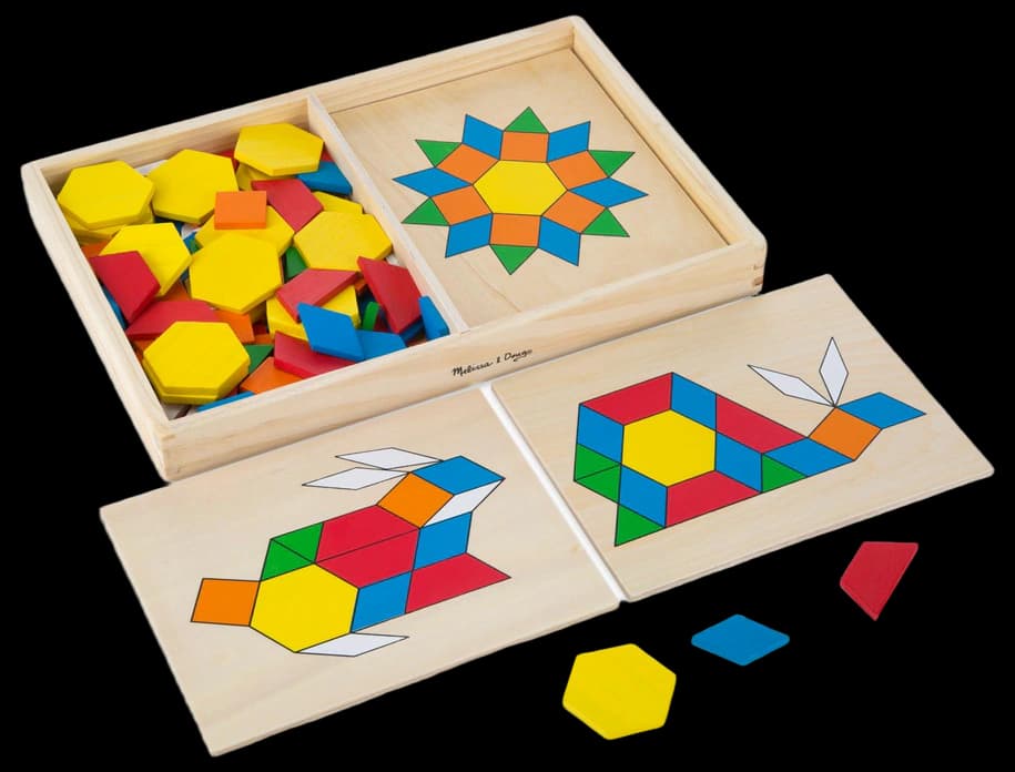 Amazon.com: Melissa & Doug Pattern Blocks and Boards - Classic Toy With ...