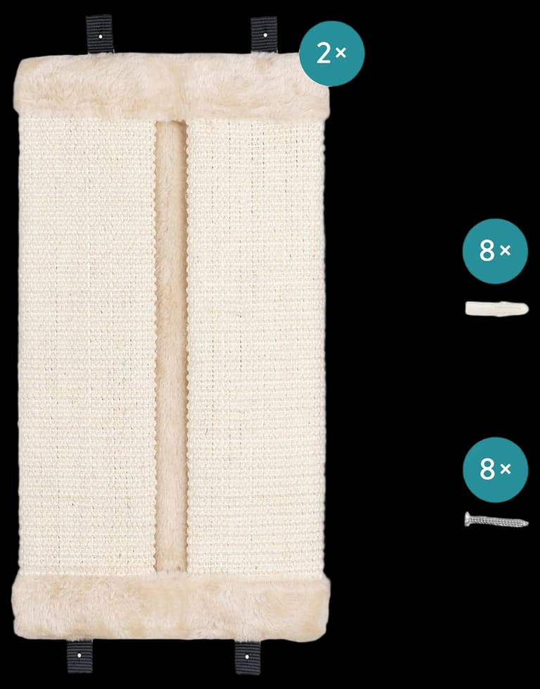 Navaris Corner Wall Cat Scratcher (Set of 2) – Wall Mounted Sisal ...