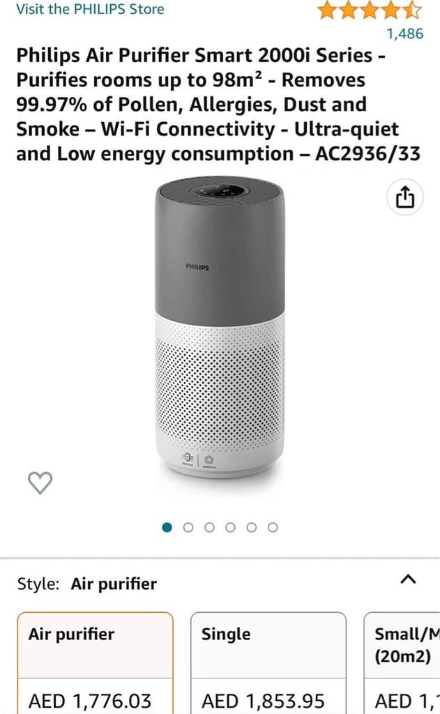 Air Purifier For Large Rooms 2000i Series - Philips